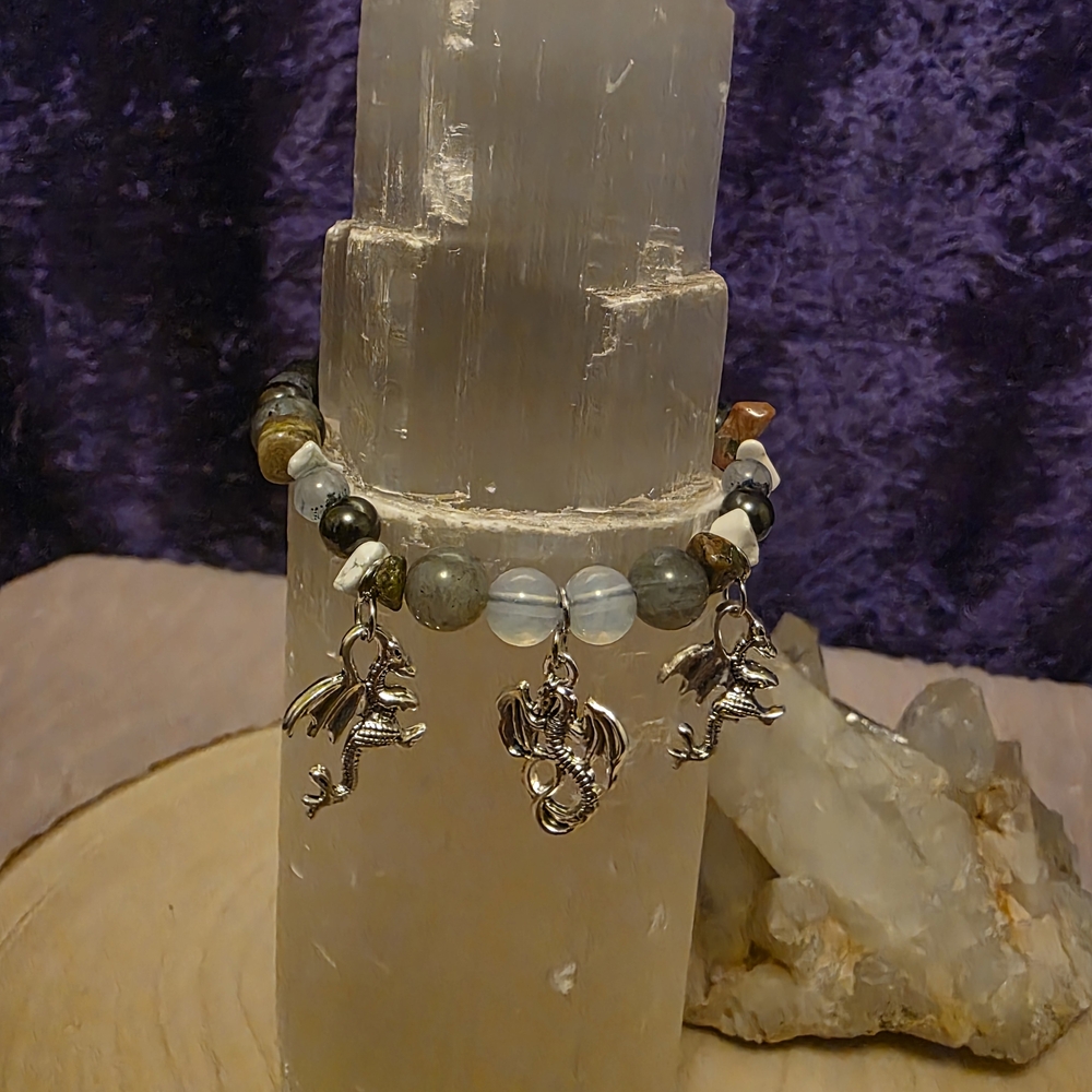 Silver Dragon Charm Bracelet
